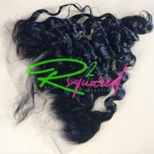 Load image into Gallery viewer, Rsquared² Collection is the perfect place to but HD Lace Frontals that protect your natural hair from heat damage, over-processing, and stress. Our HD Lace Frontals give a realistic hairline that nurtures natural hair to grow, while you try different colors and styles easily. Our HD lace frontals go hand-in-hand with our luxury virgin hair bundles. HD lace frontals come in a transparent hue that typically appears invisible on all skin tones. Pictured in our Loose Wave hair texture.