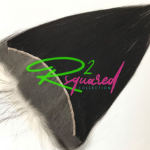 Load image into Gallery viewer, Rsquared² Collection is the perfect place to but HD Lace Frontals that protect your natural hair from heat damage, over-processing, and stress. Our HD Lace Frontals give a realistic hairline that nurtures natural hair to grow, while you try different colors and styles easily. Our HD lace frontals go hand-in-hand with our luxury virgin hair bundles. HD lace frontals come in a transparent hue that typically appears invisible on all skin tones. Pictured in our Straight hair texture.