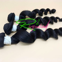 Load image into Gallery viewer, Our Loose Wave virgin hair extension is a luscious mixture between a wavy/curly hair pattern. This texture is fun and perfect for a tousled beach or ocean wave look. It is even better for luscious styled hair that provides extra body and bounce unlike our Body Wave texture.