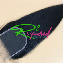 Load image into Gallery viewer, HD 5x5 Lace Closure that gives our Babes five inches of parting space going back and five inches of parting space going across. We have the best HD transparent lace available in Body Wave, Loose Wave, Deep Wave Curly, and Silky Straight hair textures. Get a natural hairline that matches all skin tones. Pictured in our Sleek, silky straight texture.
